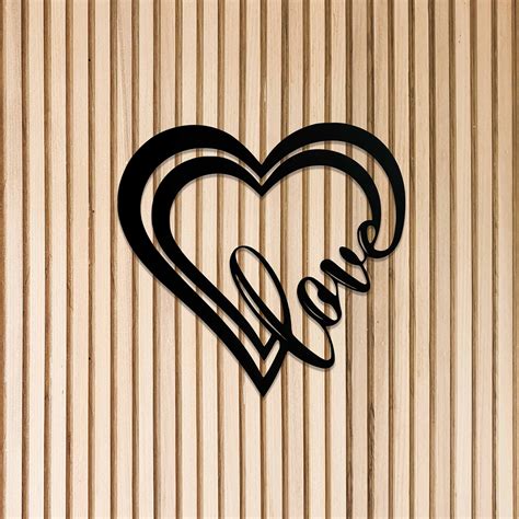 Love Heart Cursive – Metal Sign | MetalX Art