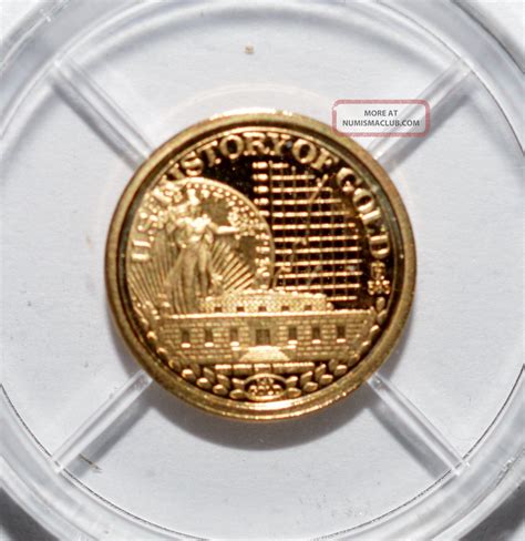 Mini Fort Knox Gold Vault Commemorative Coin - Solid 14kt Gold - Us History Of Gold