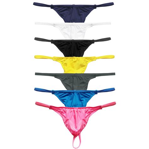 Pack Men S Soft Thongs Thin Ice Silk Bikini G Strings Low Rise Lingerie Ebay