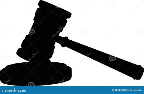 Auction Hammer and Judgment Silhouette Stock Vector - Illustration of concept, legislation ...