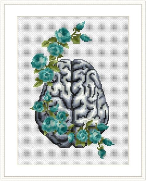 Set Anatomical Cross Stitch Pattern Floral Anatomical Cross Stitch