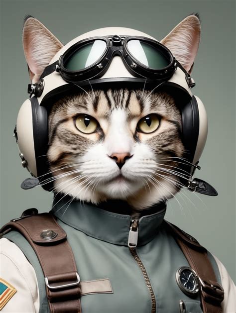 Premium Free Ai Images Cat Pilot