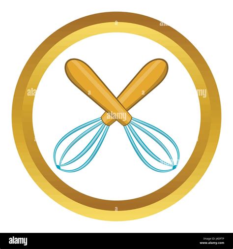 Crossed Kitchen Whisks Vector Icon Stock Vector Image And Art Alamy