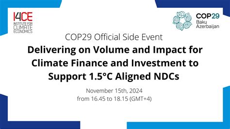 Cop Official Side Event Delivering On Volume And Impact For Climate