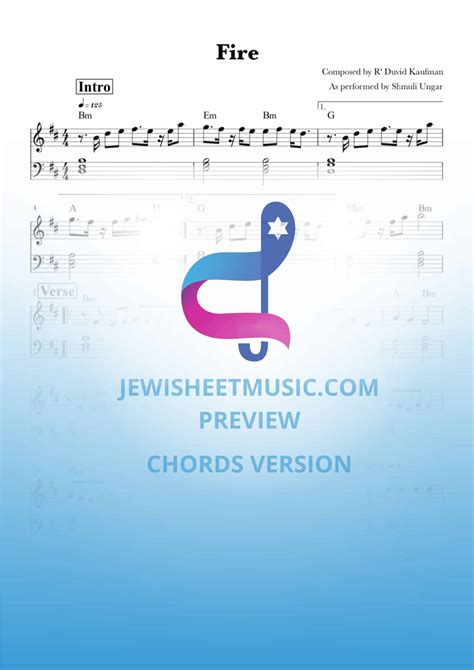 Fire By Shmueli Ungar Jewish Sheet Music