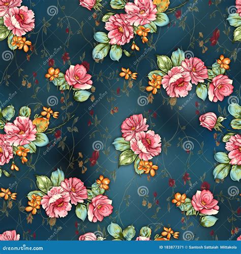 Beautiful Flower Pattern Floral Colorful Seamless Allover Design