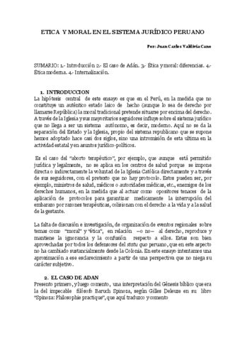 Etica Y Moral En El Sistema Juridico Peruano Pdf