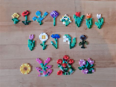 Minecraft Flowers Perler Beads Etsy