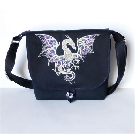 Embroidered Dragon Shoulder Bag Bags Embroidered Shoulder Bag Small