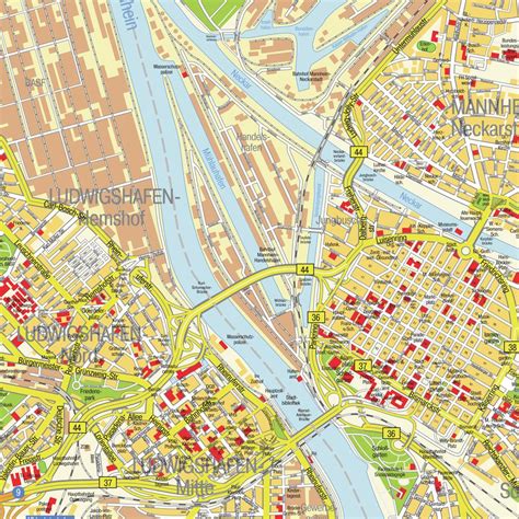 Map Ludwigshafen am Rhein, Rheinland-Pfalz, Germany. Maps and ...