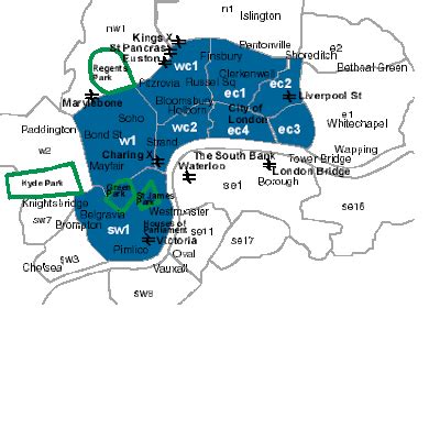 Central London City Map | Map of London Political Regional