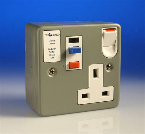 13A 1 Gang RCD DP Switched Socket Active Metal Clad Timeguard