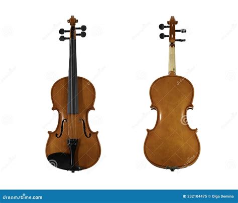 Violino De Madeira Marrom Isolado Em Fundo Branco Imagem De Stock