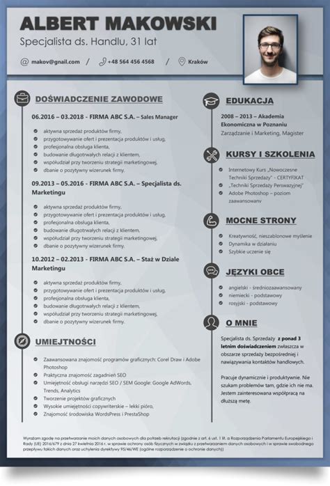 Cv Graficzne W Formacie Doc Do Pobrania I Edycji Checklista Pl