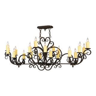 Long Kean Moins Light Oblong Chandelier Mediterranean Kitchen