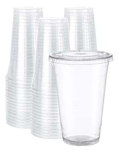 Vasos Pet 20 Oz Para Bebidas Frías Y Tapa Plana 200pz Meses sin interés