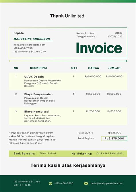 halaman  pilih desain contoh invoice faktur gratis canva
