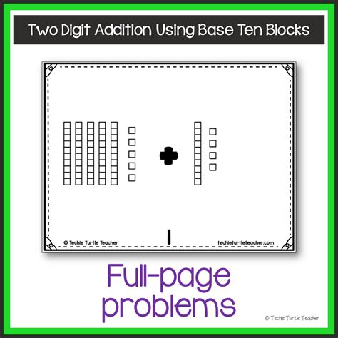 2 Digit Addition Using Base Ten Blocks Strategy Task Cards Made By