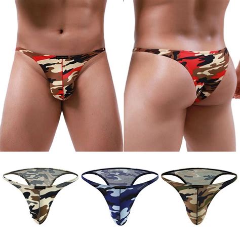 Herren Slips Mit Beutel T Back Höschen Unterwäsche Bikini Sexy Tanga