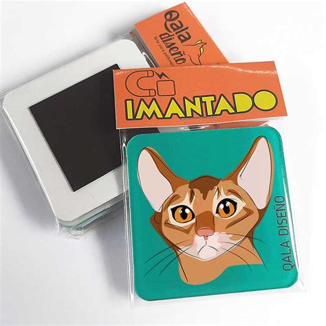 Imantado de Acrílico Gato Orejón 6x6 cms Imán Qala Diseño