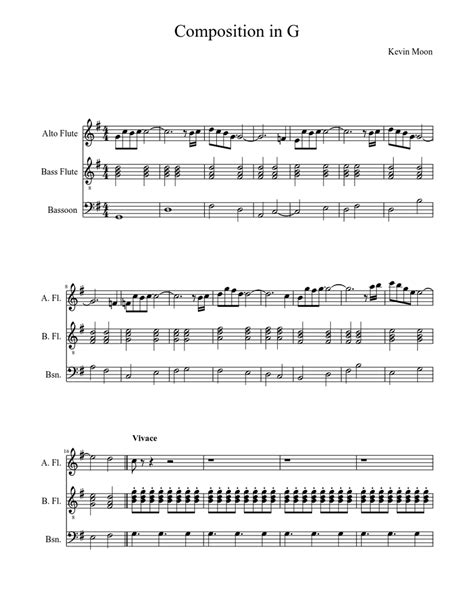 Original Composition In G Sheet Music For Bassoon Solo