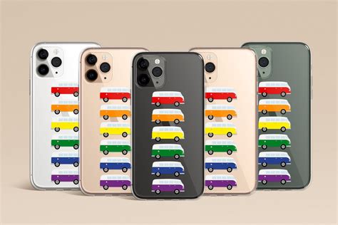 LGBTQ Gay Pride Flag Minimalist Stripe Rainbow Clear Phone Case Customizable Personalized Gift