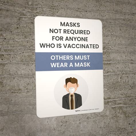 Masks Not Required For Anyone Who S Vaccinated Others Must Wear A Mask Wall Sign