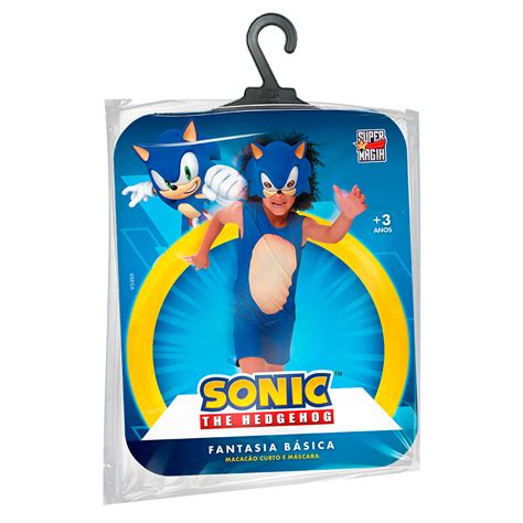 Fantasia Do Sonic Original - Fantasia Infantil Premium Sonic Original com Máscara NOVABRINK J.A ...