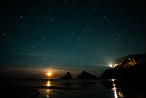 Heceta Moonset Oregon Randy Baumhover Flickr