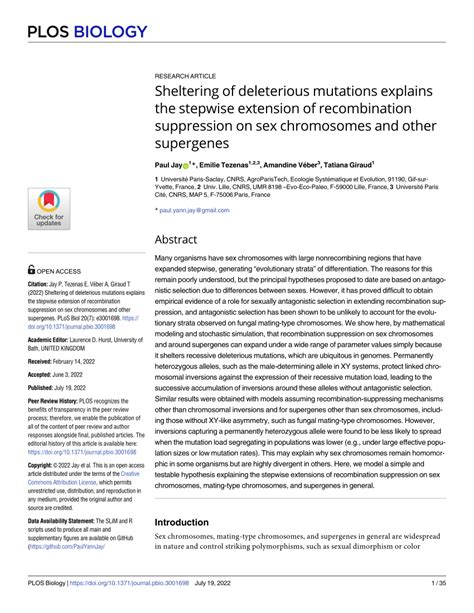 PDF Sheltering Of Deleterious Mutations Explains The Stepwise