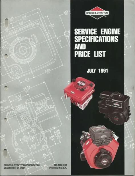 BRIGGS STRATTON 1991 Service Engine Specifications And Price List MS