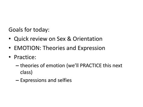 Quick Review On Sex And Orientation Emotion Theories And Expression