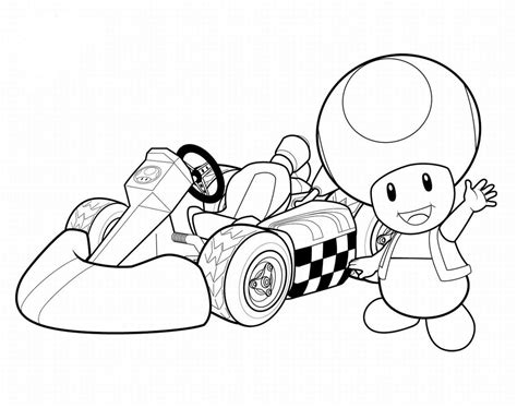 Coloriage Toad De Mario Kart à Imprimer Et Colorier