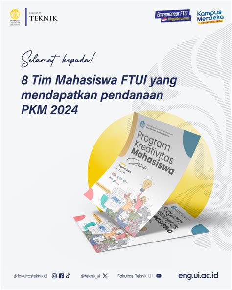 Delapan Tim Ftui Raih Pendanaan Pkm 2024 Menjadi Yang Terbanyak Di