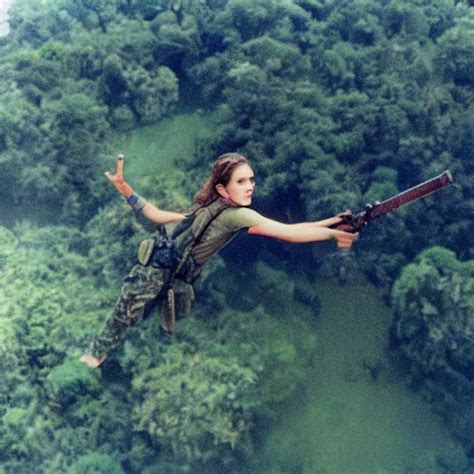 Film Still Extreme Far View Emma Watson Jungle Stable Diffusion