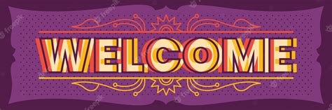 Premium Vector Welcome Typographic Banner Design