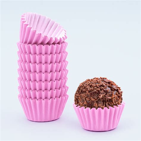 Forma De Brigadeiro Rosa - 100 Formas de Brigadeiro nº5 Rosa Bebe | Mercadinho doce