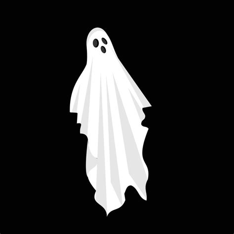 Ghost wearing a white sheet with bulging eyes and an open mouth ...