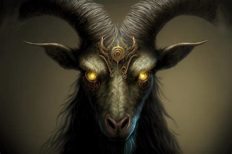 Premium Photo Incarnation Of Devil In Form Of Goat With Horns And