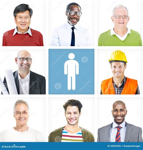 Portrait Of Multiethnic Diverse Cheerful Men Stock Photo Image Of