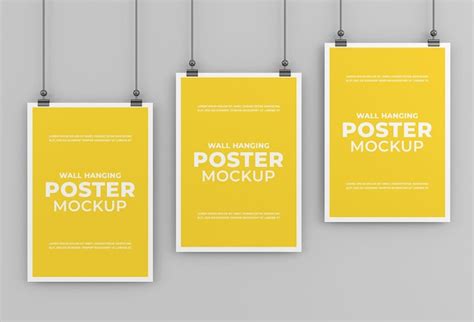 Premium Psd Hanging Poster Mockup Design