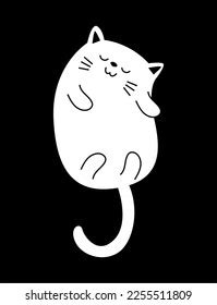 White Cat Doodle Cute White Pussy Stock Vector Royalty Free Shutterstock