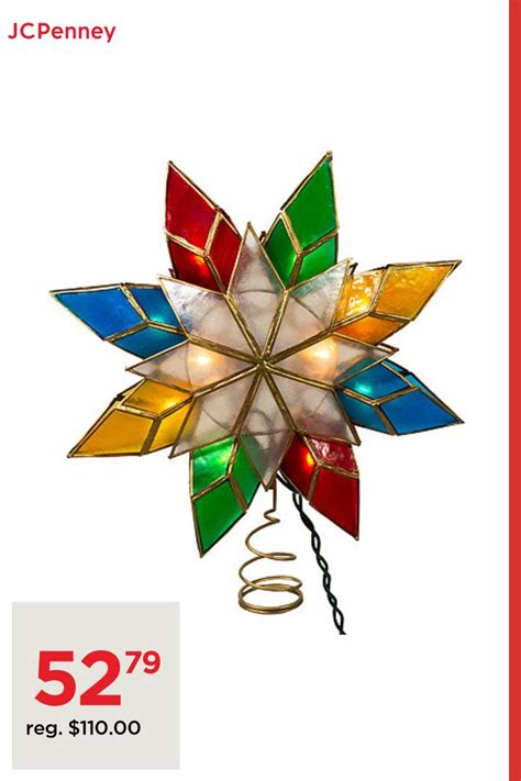 Kurt Adler Light Capiz Star Multicolored Christmas Star Tree Topper