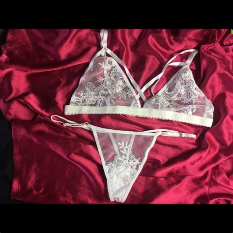 Intimates Sleepwear New Bridal Lingerie Set Handmade Floral Lace Sheer Poshmark