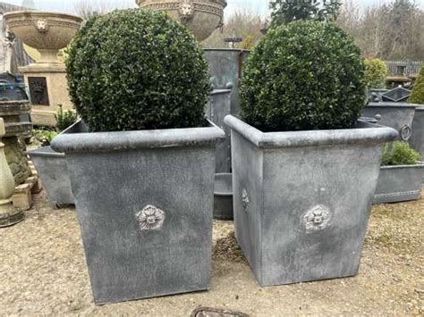 Square Tapered Planter Galvanised Planters 60 Cm