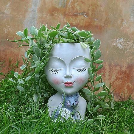 Amazon Sax Face Planter Head Planter Indoor Plant Pots Lady