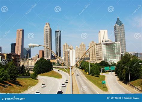 Atlanta Georgia City Skyline Editorial Stock Photo - Image of highway ...