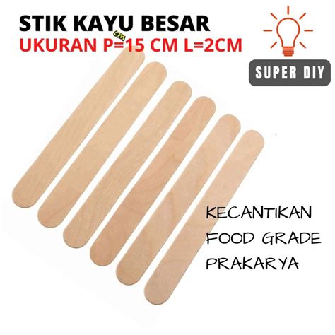 Jual Stick Kayu Jumbo Besar Halus Spatula Kayu Stick Ice Cream