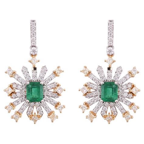 18k Gold Zambian Pear Shaped Emerald And Russian Carved Emerald Earrings For Sale At 1stdibs