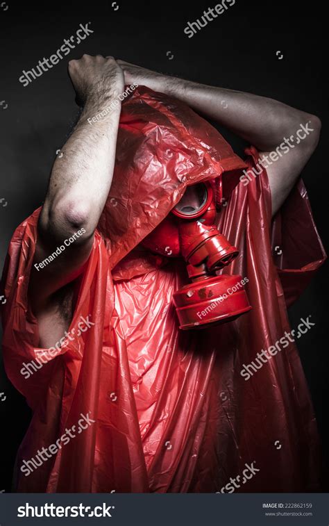 Apocalypse Nuclear Concept Man Red Gas Stock Photo Edit Now 222862159